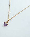 Amethyst Heart Necklace for Peace & Calm (S)