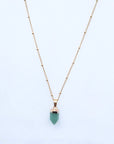 Green Aventurine Point Necklace for Luck & Success