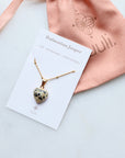 Dalmatian Jasper Heart Necklace for Personal Development