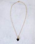 Black Tourmaline Heart Necklace for Protection