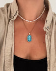 Turquoise Druzy Agate Necklace for Confidence