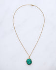 Green Druzy Agate Necklace for Renewal & Balance