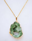 Green Druzy Sprinkle Necklace for Renewal & Positive Energy