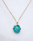 Turquoise Druzy Agate Necklace for Confidence