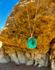 Green Druzy Sprinkle Necklace for Renewal & Positive Energy