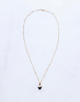 Black Tourmaline Heart Necklace for Protection (S)