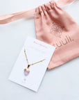 Rose Quartz Heart Necklace for Love & Peace (S)