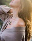 Green Druzy Sprinkle Necklace for Renewal & Positive Energy